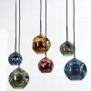 Ripoll hanging light, globe light, pendant light blue, gold, green, coppery, 6-light sources