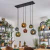 Ripoll hanging light, globe light, pendant light blue, gold, green, coppery, 6-light sources