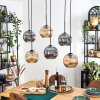 Ripoll hanging light, globe light, pendant light Amber, Smoke-coloured, 6-light sources