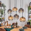 Ripoll hanging light, globe light, pendant light Amber, clear, Smoke-coloured, 6-light sources