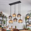 Ripoll hanging light, globe light, pendant light Amber, clear, Smoke-coloured, 6-light sources