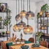 Ripoll hanging light, globe light, pendant light Amber, clear, Smoke-coloured, 6-light sources