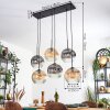 Ripoll hanging light, globe light, pendant light Amber, clear, Smoke-coloured, 6-light sources