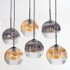 Ripoll hanging light, globe light, pendant light Amber, clear, Smoke-coloured, 6-light sources