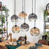 Ripoll hanging light, globe light, pendant light Amber, clear, Smoke-coloured, 6-light sources