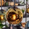 Ripoll hanging light, globe light, pendant light blue, gold, green, coppery, 6-light sources