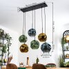 Ripoll hanging light, globe light, pendant light blue, gold, green, 6-light sources