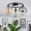 Gastor ceiling light, globe light 37 cm Amber, clear, Smoke-coloured, 3-light sources