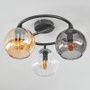 Koyoto ceiling light, globe light 37 cm Amber, clear, Smoke-coloured, 3-light sources