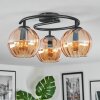 Koyoto ceiling light, globe light 37 cm Amber, 3-light sources