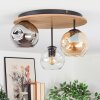 Ripoll ceiling light, globe light Ecru, black, 3-light sources