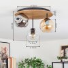 Ripoll ceiling light, globe light Ecru, black, 3-light sources