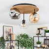 Ripoll ceiling light, globe light Ecru, black, 3-light sources