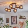 Koyoto ceiling light, globe light Smoke-coloured, 6-light sources
