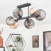 Koyoto ceiling light, globe light Amber, Smoke-coloured, 6-light sources