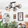 Koyoto ceiling light, globe light Amber, Smoke-coloured, 6-light sources