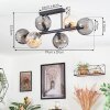 Koyoto ceiling light, globe light Amber, Smoke-coloured, 6-light sources