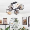 Koyoto ceiling light, globe light Amber, Smoke-coloured, 6-light sources