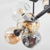 Ripoll ceiling light, globe light Amber, clear, Smoke-coloured, 8-light sources