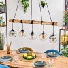 Koyoto hanging light, globe light, pendant light Amber, clear, Smoke-coloured, 5-light sources