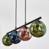 Gastor hanging light, globe light, pendant light blue, green, coppery, 4-light sources