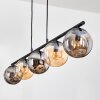 Gastor hanging light, globe light, pendant light Amber, Smoke-coloured, 5-light sources