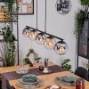Gastor hanging light, globe light, pendant light Amber, clear, Smoke-coloured, 5-light sources