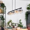 Gastor hanging light, globe light, pendant light Amber, clear, Smoke-coloured, 5-light sources