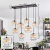 Koyoto hanging light, globe light, pendant light Amber, clear, 8-light sources