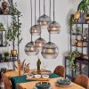 Koyoto hanging light, globe light, pendant light clear, Smoke-coloured, 6-light sources