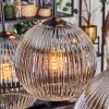 Koyoto hanging light, globe light, pendant light clear, Smoke-coloured, 6-light sources