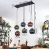 Koyoto hanging light, globe light, pendant light blue, green, coppery, 6-light sources