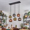 Koyoto hanging light, globe light, pendant light blue, green, coppery, 6-light sources