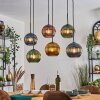 Koyoto hanging light, globe light, pendant light blue, gold, green, coppery, 6-light sources