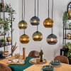 Koyoto hanging light, globe light, pendant light blue, gold, green, 6-light sources