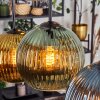 Koyoto hanging light, globe light, pendant light blue, gold, green, 6-light sources