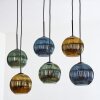 Koyoto hanging light, globe light, pendant light blue, gold, green, 6-light sources