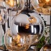 Gastor hanging light, globe light, pendant light Amber, chrome, clear, Smoke-coloured, 8-light sources