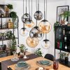 Gastor hanging light, globe light, pendant light Amber, clear, Smoke-coloured, 8-light sources