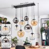 Gastor hanging light, globe light, pendant light Amber, clear, Smoke-coloured, 8-light sources