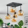 Ripoll ceiling light, globe light Amber, 5-light sources