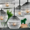 Koyoto ceiling light, globe light 37 cm clear, Smoke-coloured, 5-light sources