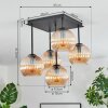 Koyoto ceiling light, globe light 37 cm Amber, 5-light sources
