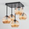 Koyoto ceiling light, globe light 37 cm Amber, 5-light sources