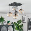 Koyoto ceiling light, globe light 37 cm Amber, clear, Smoke-coloured, 5-light sources