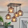 Koyoto ceiling light, globe light 37 cm Smoke-coloured, 5-light sources