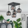 Koyoto ceiling light, globe light 37 cm Smoke-coloured, 5-light sources