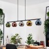 Koyoto hanging light, globe light, pendant light blue, chrome, gold, green, coppery, Smoke-coloured, 5-light sources