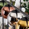 Koyoto hanging light, globe light, pendant light blue, chrome, gold, green, coppery, Smoke-coloured, 5-light sources