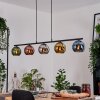 Koyoto hanging light, globe light, pendant light blue, chrome, gold, green, coppery, Smoke-coloured, 5-light sources
